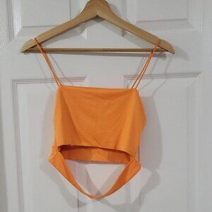 Orange Spaghetti Strap Crop Top